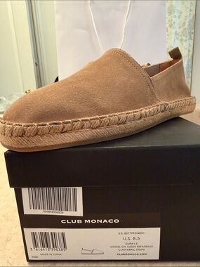Club Monaco Men’s Tan Suede Espadrille Slip-On Loafer